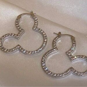 Mickey Crystal Hoop Earrings